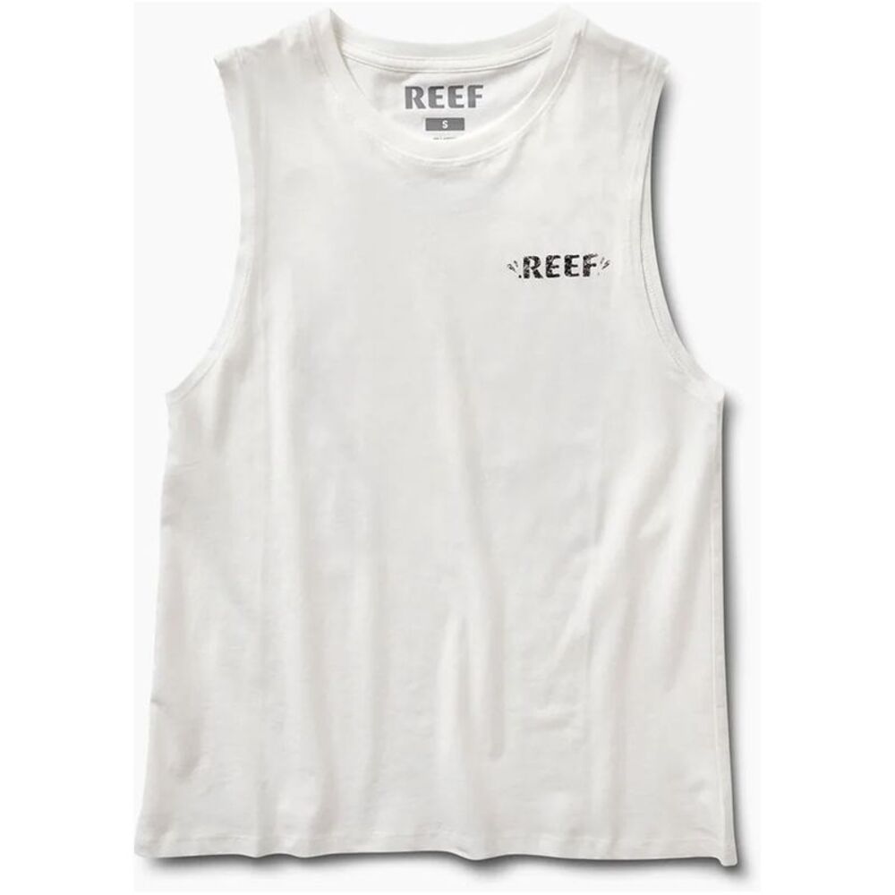 Reef Womens Adventure Muscle Tank Top, White, L, DM